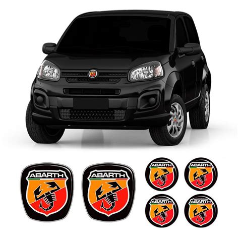 Kit 7 Adesivos Emblemas Abarth Fiat Novo Uno