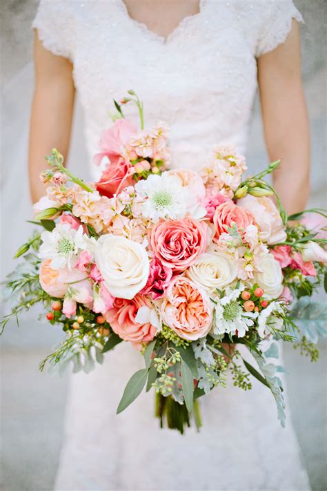 Coral Wedding Bouquet Bushel And A Peck Floral Design Coral Wedding