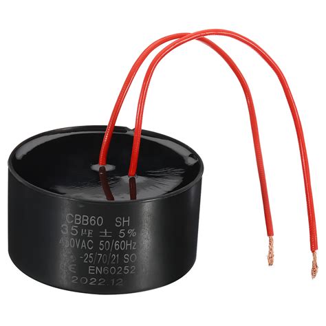 Uxcell CBB60 35uf Running Capacitor AC 450V 50 60Hz With 2 Red Wires