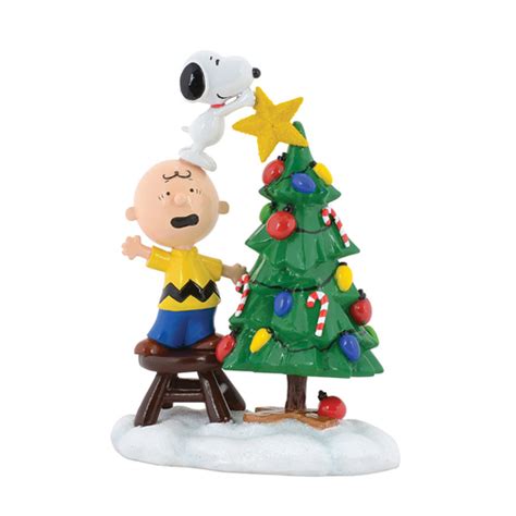 Dept 56 Figurine Peanuts Christmas Tree Topper Charlie Brown Snoopy