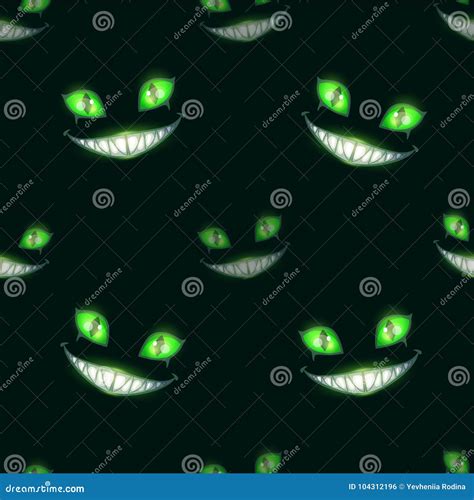 Seamless Pattern with Scary Monster Faces Stock Vector - Illustration ...