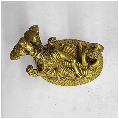 Lord Vishnu Goddess Lakshmi Sitting On Anant Nag Brass Etsy