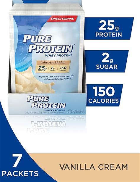 Pure Protein Powder Whey Great For Meal Replacement Shakes Low Carb Gluten Free Vanilla