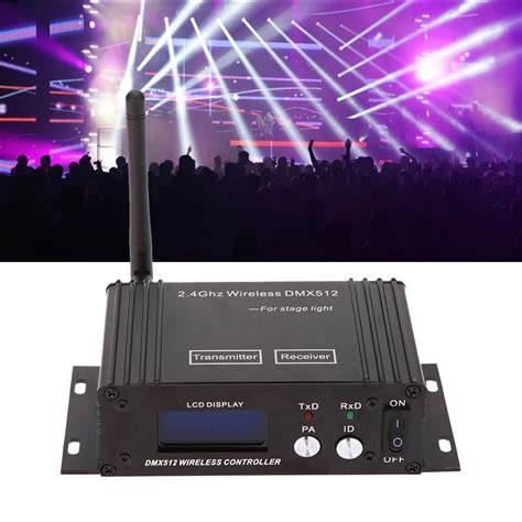 Controlador Inal Mbrico Dmx 2 4 Transmisor Y Receptor Con Pantalla Lcd