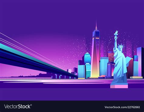 Abstract Neon City Royalty Free Vector Image Vectorstock