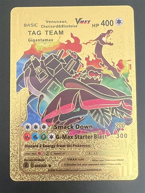 Venusaur Charizard Blastoise Vmax Tag Team Gold Foil Card Values Mavin