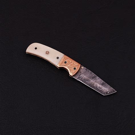 Handmade Damascus Tanto Folding Knife 2791 Black Forge Knives