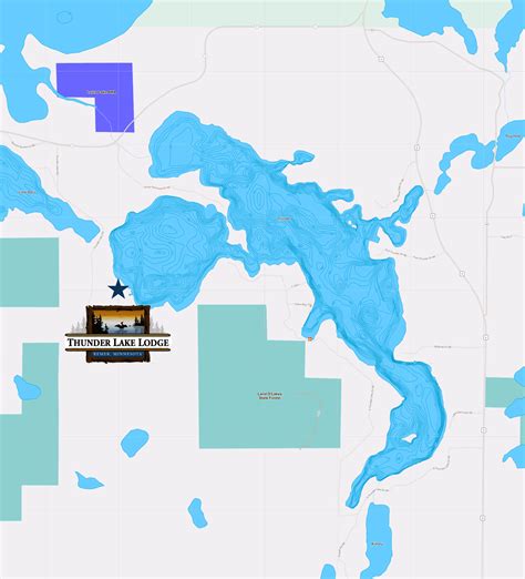 Thunder Lake Fishing Map Contour Map Of Thunder Lake Near Longville Mn
