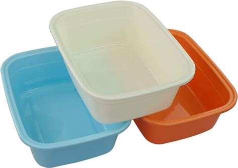 Fosly Coloré Bassine Plastique Rectangulaire Lot de 3 Petits Bassine