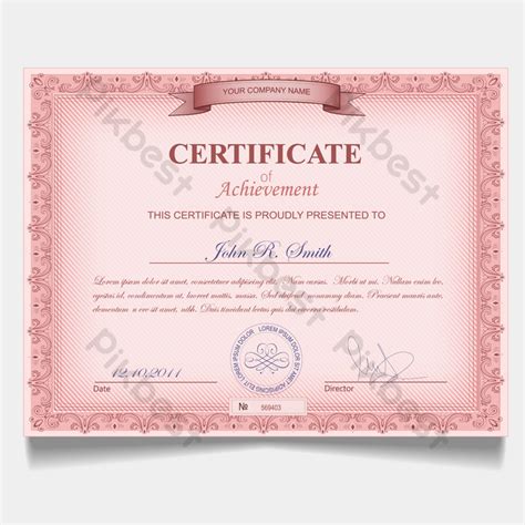 Retro Certificate Of Achievement Paper Template With Modern White