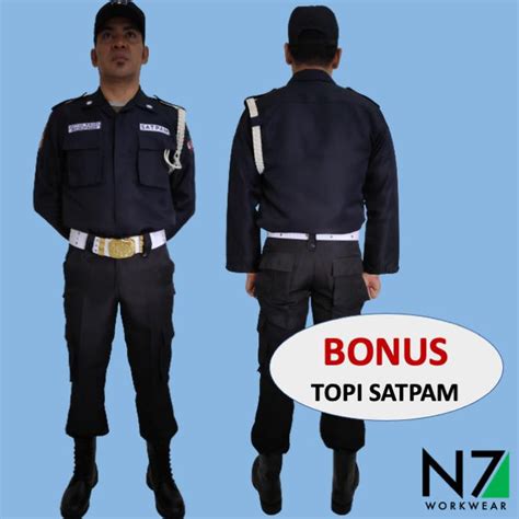 Jual Ready Stok Seragam Pdl Satpam Security Pria Gratis Atribut