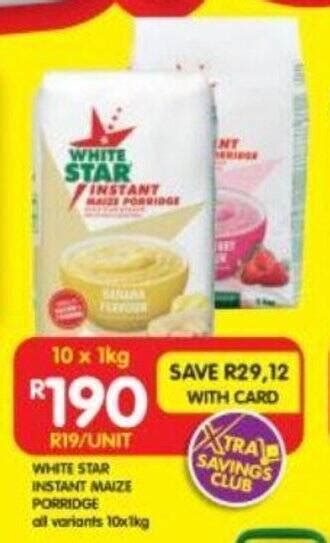 WHITE STAR INSTANT MAIZE PORRIDGE All Variants 10x1kg Offer At Shoprite