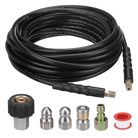 Sewer Jetter Kit For Pressure Washer 100FT Drain Cleaning Hose 5800 PSI