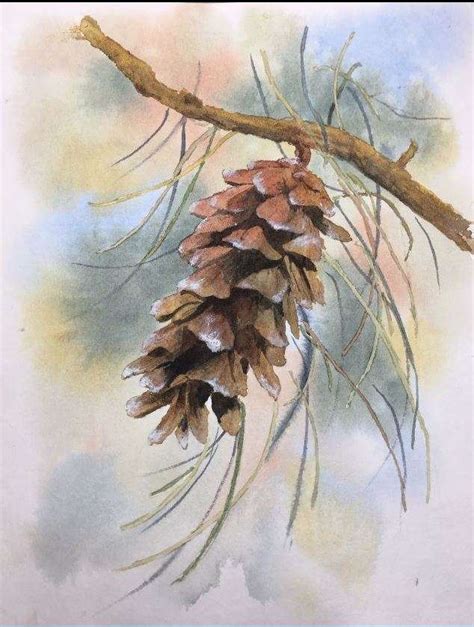 How to Paint an Easy Pine Cone in Watercolor – Watson Watercolor