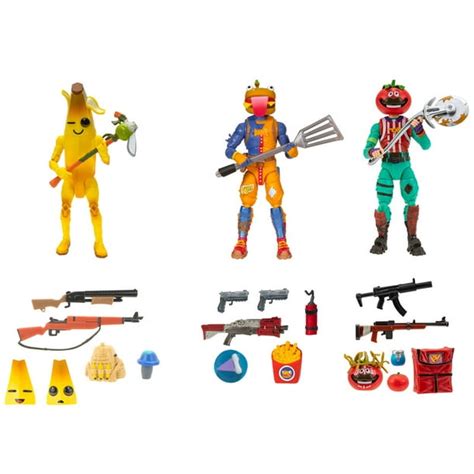 Fortnite Legendary Series Trio Mode 6 Inch Highly Detailed Peely Tomatohead And Beef Boss