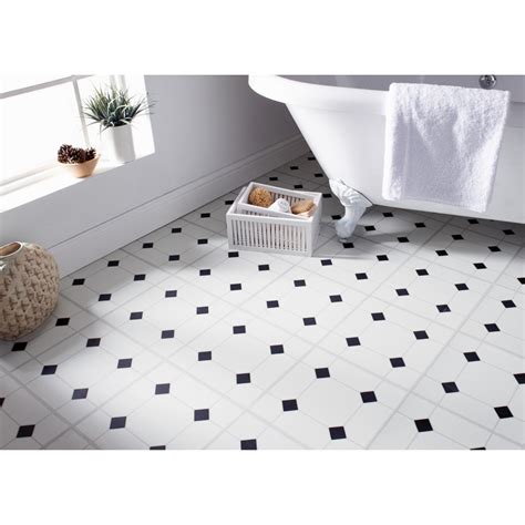 Self Adhesive Floor Tiles Black White Diamond Effect Flooring