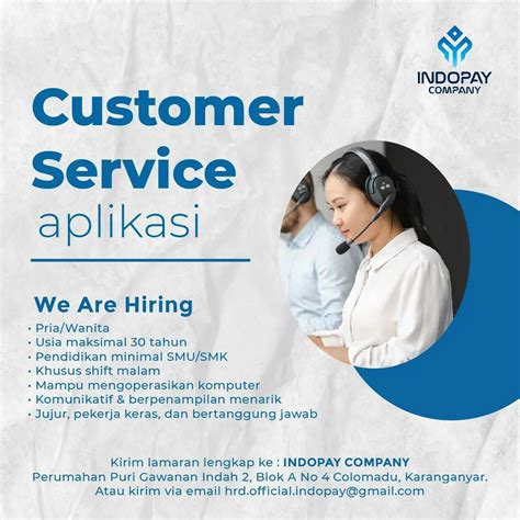 Lowongan Kerja Februari Customer Service Indopay Company Di Solo