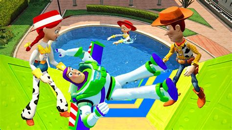 GTA 5 Woody Jessie Vs Buzz Lightyear Ragdolls Fails Toy Story 3