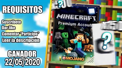 SORTEO CUENTAS MINECRAFT PREMIUM 2020 100 DE POSIBILIDADES YouTube