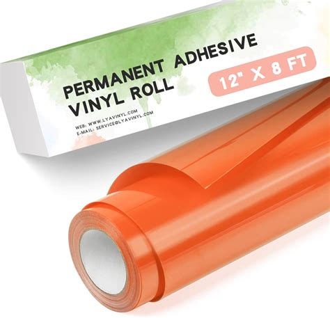 Lya Vinyl Orange Permanent Vinyl For Cricut 12 X 8 Ft Orange Adhesive Vinyl Roll