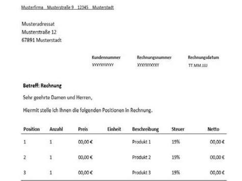 Rechnung F R Freiberufler Vorlage Muster