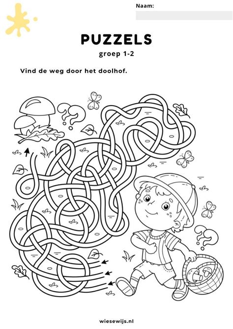 Werkblad Puzzels Groep Doolhof Thema Herfst Wiesewijs Artofit