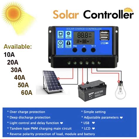 Jual SCC Solar Charge Controller PWM Solar Panel 10A 20A 30A 40A 50A