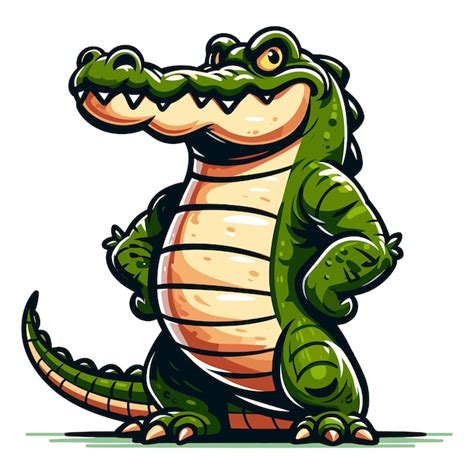 Premium Vector Cartoon Alligator Vector Illustration