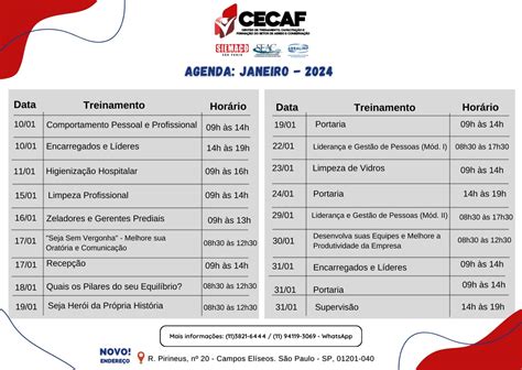 Cecaf Inicia Atividades Extensa Agenda De Treinamentos E Cursos Em