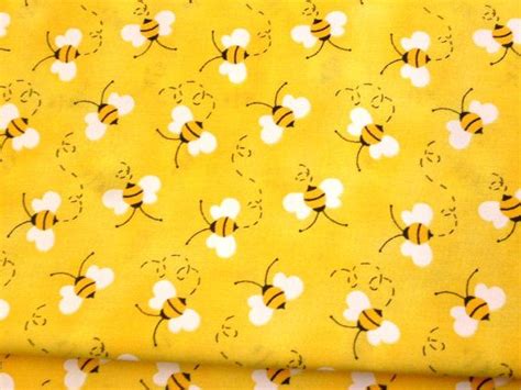 Bumble Bees Yellow Fabric By The Half Yard Nursery By Bytheyard4u 6