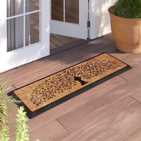 Ahriella Natural Flocked Coir And Rubber Large Door Mat Thick Durable