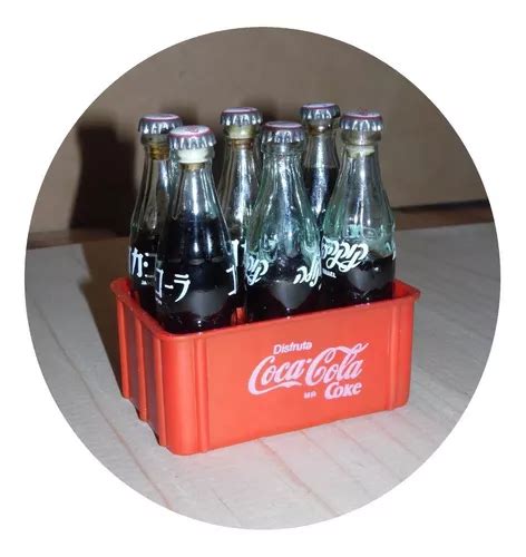 Mini Botellas De Coca Cola Six Con Caja Contenedora Vintage En Venta En