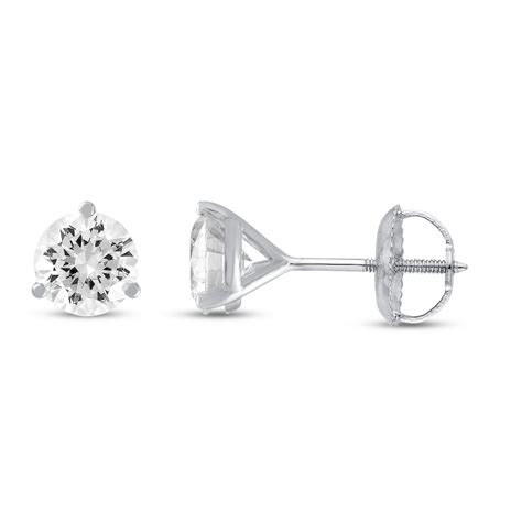 Certified Diamond Solitaire Earrings 1 1 2 Ct Tw Round 18k White Gold Si2 I Jared