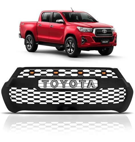 Grade Dianteira Preta Esportiva Led Laranja Hilux Srv 2022