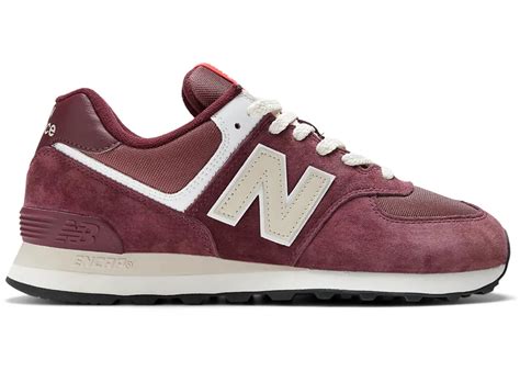 New Balance 574 Suede Maroon Grey Mens Trainers U574hmg Gb