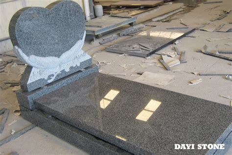 G Dark Grey Granite Headstone With Book Shaped Monument Xiamen