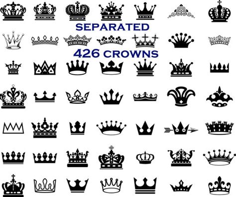 Beautiful King Crown Clipart Black & White Crowns | Etsy