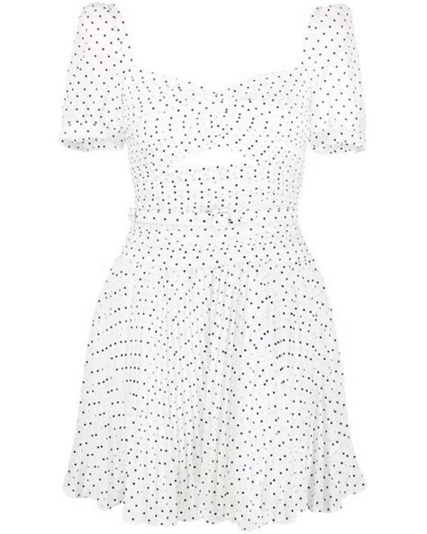 Self Portrait Synthetic White Polka Dot Mini Dress Lyst