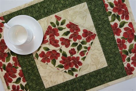 Quilted Placemats Table Mats Floral Placemats Spring Summer Place