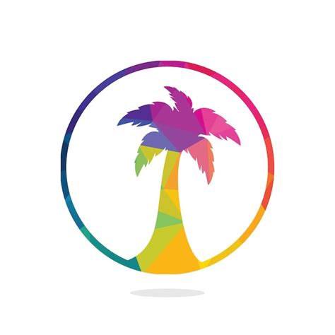 Dise O De Logotipo De Playa Tropical Y Palmeras Vector Premium