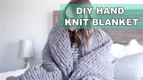 How To Hand Knit A Chunky Blanket Easy No Pattern Jenelle Nicole