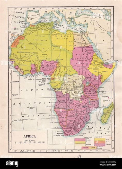 Vintage 1930s map of Africa Stock Photo - Alamy