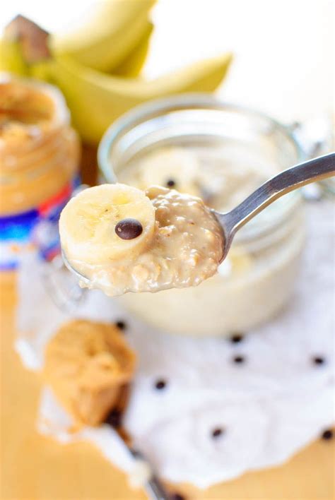 Bananen Erdnussbutter Overnight Oats Mit Chocolate Chips Vegan