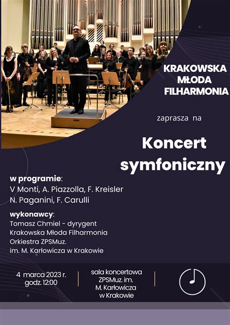 Koncert Krakowskiej M Odej Filharmonii Orkiestry Zpsmuz Im M