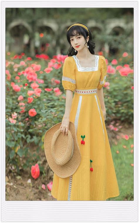 Summer New Women S Korean Fashion Dresses Square Neck Puff Sleeves