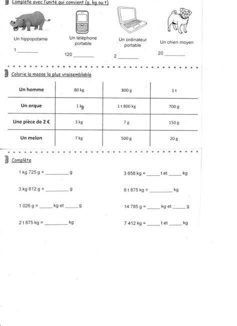 Exos Masses 9740276G Ecole Jean Hoarau