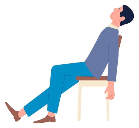 Hombre durmiendo en una silla Persona soñadora icono de relajación