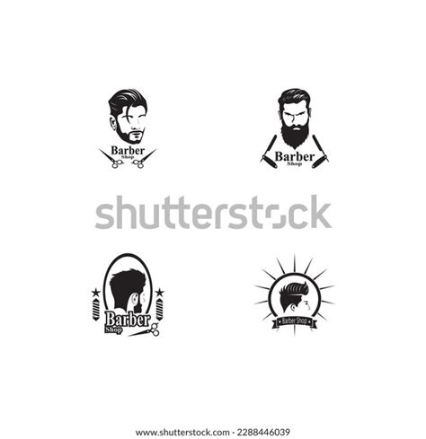 Barber Shop Hair Style Silhouette Vector Stock Vector (Royalty Free ...