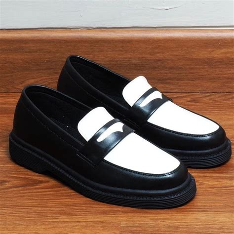 Jual Sepatu Docmart Penny Loafers Pria Wanit Santai Slip On Hitam