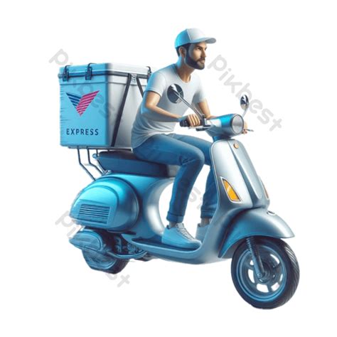 Food Delivery Man Riding Scooter Png Images Png Free Download Pikbest